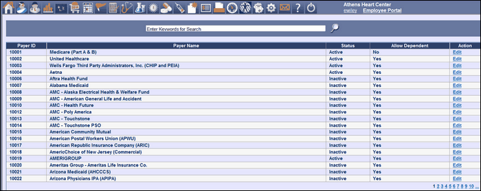 Eligibility Payer List